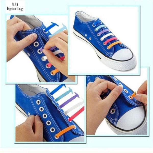 DJ-S2788 New Design Fashion Lazy Elastic Shoelaces Unisex Elastic Shoelace T-tie Creative Lazy Silicone Laces No Tie Rubber-Black-JadeMoghul Inc.