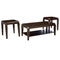 Docila 3Pc Pack Coffee/End Table Set, Walnut-Coffee Table Sets-Walnut Brown-Poplar Wood Basswood Veneer MDF PB-JadeMoghul Inc.