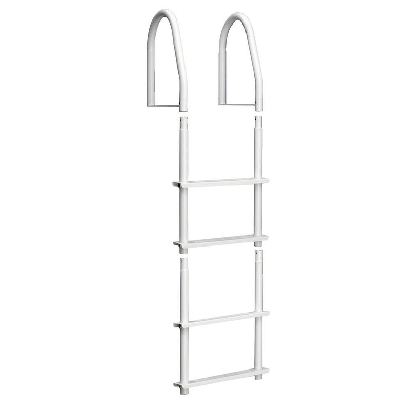 Dock Edge Fixed 4 Step Ladder Bright White Galvalume [2104-F]-Ladders-JadeMoghul Inc.