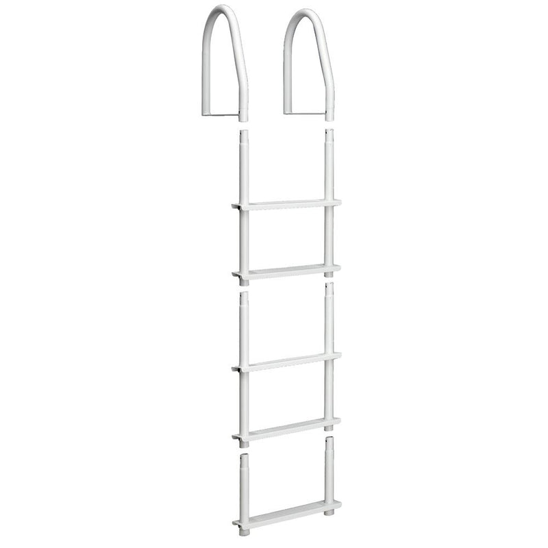 Dock Edge Fixed 5 Step Ladder Bight White Galvalume [2105-F]-Ladders-JadeMoghul Inc.