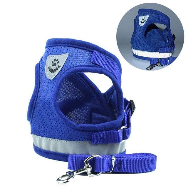 Dog Harness with Leash Summer Pet Adjustable Reflective Vest Walking Lead for Puppy Polyester Mesh Harness for Small Medium Dog JadeMoghul Inc. 