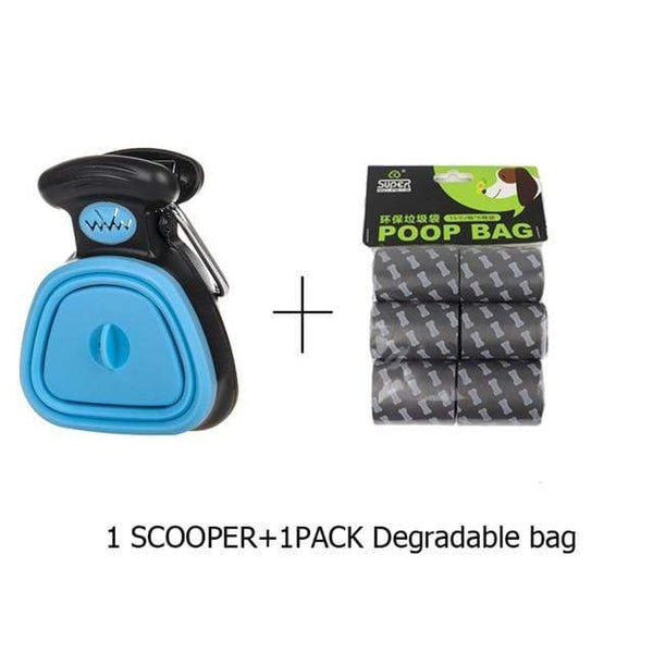 Dog Pet Travel Foldable Pooper Scooper With 1 Roll Decomposable bags Poop Scoop Clean Pick Up Excreta Cleaner Epacket Shipping JadeMoghul Inc. 