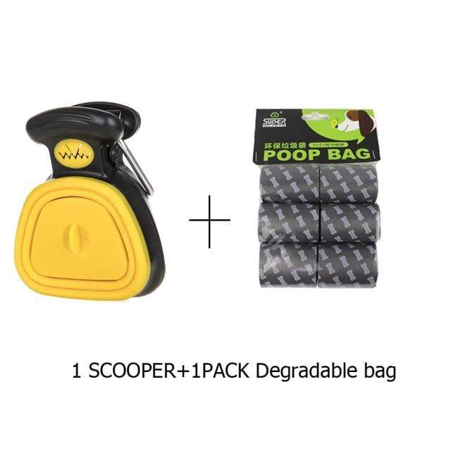 Dog Pet Travel Foldable Pooper Scooper With 1 Roll Decomposable bags Poop Scoop Clean Pick Up Excreta Cleaner Epacket Shipping JadeMoghul Inc. 