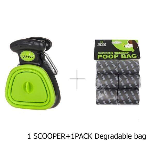 Dog Pet Travel Foldable Pooper Scooper With 1 Roll Decomposable bags Poop Scoop Clean Pick Up Excreta Cleaner Epacket Shipping JadeMoghul Inc. 