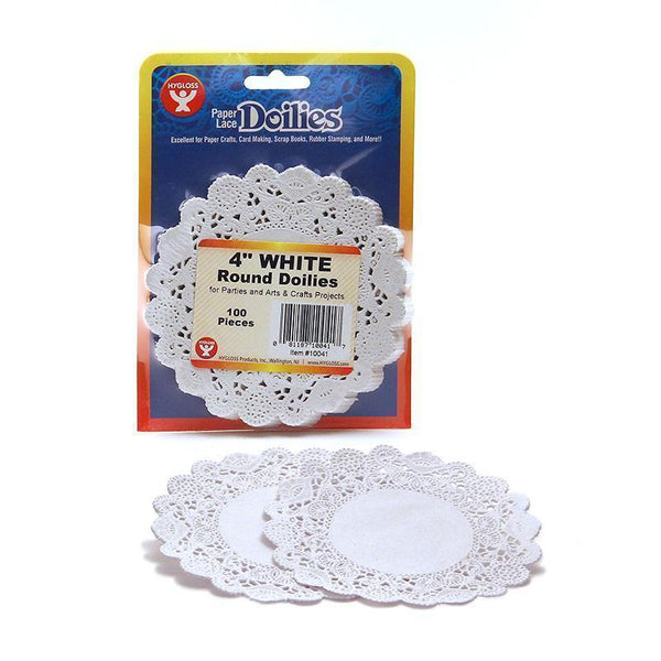 DOILIES 4 WHITE ROUND 100/PKG-Arts & Crafts-JadeMoghul Inc.