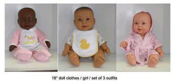 DOLL CLOTHES SET OF 3 GIRL OUTFITS-Toys & Games-JadeMoghul Inc.