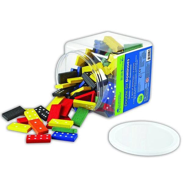DOMINOES DOUBLE-SIX COLOR BUCKET 6-Learning Materials-JadeMoghul Inc.