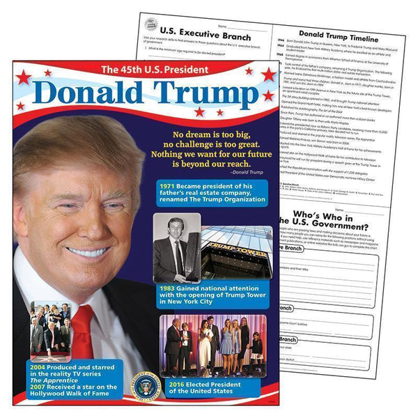 DONALD TRUMP LEARNING CHART 17x22IN-Learning Materials-JadeMoghul Inc.
