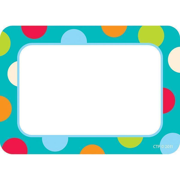 DOTS ON TURQUOISE NAME TAGS-Learning Materials-JadeMoghul Inc.