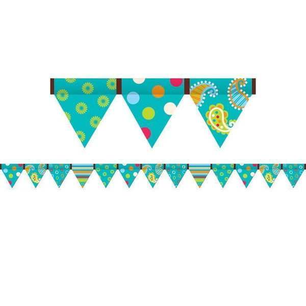 DOTS ON TURQUOISE PENNANT BORDER-Learning Materials-JadeMoghul Inc.