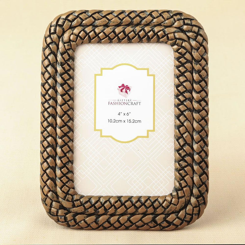 Double Braided Caramel color 4 x 6 frame-Personalized Gifts By Type-JadeMoghul Inc.
