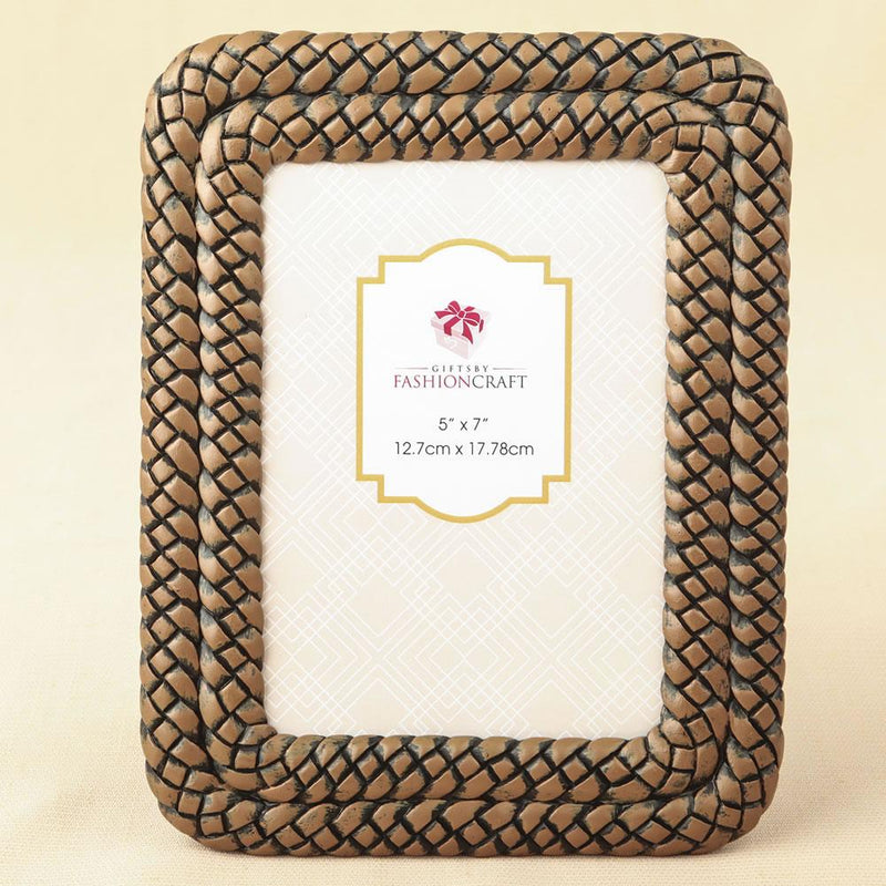 Double Braided Caramel color 5 x 7 frame-Personalized Gifts By Type-JadeMoghul Inc.