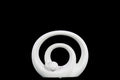 Double Circle Design Abstract Sculpture In Ceramic, Small, Glossy White-Sculptures-White-Ceramic-JadeMoghul Inc.