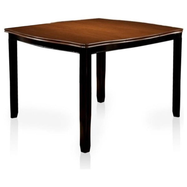 Dover II Transitional Style Counter Height Minimal Table-Bar Stools & Tables-Brown-Solid Wood/Wood Veneer,Glass-JadeMoghul Inc.
