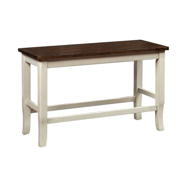 Dover II White And Cherry Counter Height Bench