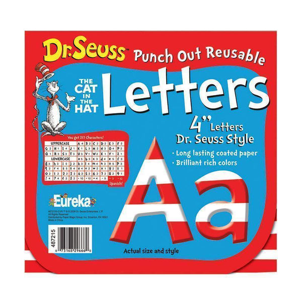 DR SEUSS 4 IN RED & WHITE LETTERS-Learning Materials-JadeMoghul Inc.