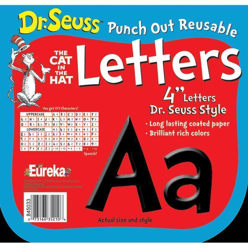 DR SEUSS PUNCH OUT DECO LETTERS BLK-Learning Materials-JadeMoghul Inc.