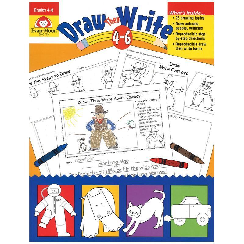 DRAW THEN WRITE GR 4-6-Learning Materials-JadeMoghul Inc.