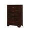 Drawer Chest, Cappuccino Brown-Accent Chests and Cabinets-Brown-MDF & Solid wood-JadeMoghul Inc.