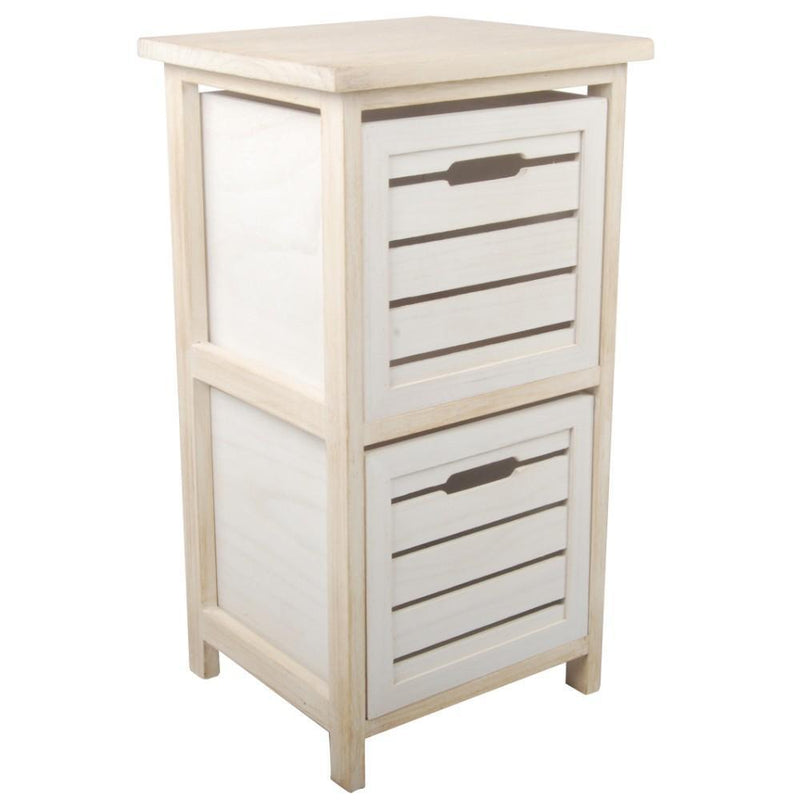 Drawer Piece Space Efficient Wooden Drawers, Cream and White Benzara