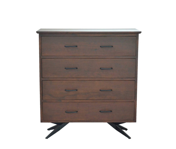 Drawers Black Chest of Drawers - 18" X 43" X 47" Brown/Black Wood Metal Bedroom Chest HomeRoots