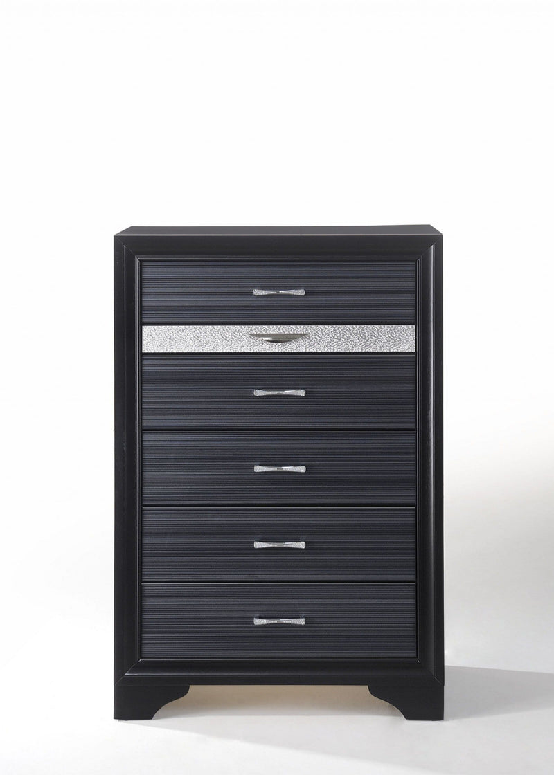 Drawers Cheap Chest of Drawers - 17" X 34" X 51" Black Wood Chest HomeRoots
