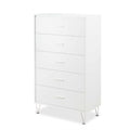 Drawers Chest of Drawers - 32" X 16" X 52" White Particle Board Chest HomeRoots