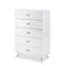 Drawers Chest of Drawers - 32" X 17" X 47" White And Chrome Particle Board Chest HomeRoots