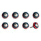 Drawers Drawer Knobs - 1.5" x 1.5" x 1.5" Ceramic/Metal Navy & Red 8 Pack Knob HomeRoots