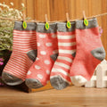 DreamShining Spring Baby Socks Set 4 pair Cotton Stripe Newborn Toddler Socks For 0-3 Years Old Christmas Gift Boy Girl Socks-A-6M-JadeMoghul Inc.