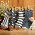 DreamShining Spring Baby Socks Set 4 pair Cotton Stripe Newborn Toddler Socks For 0-3 Years Old Christmas Gift Boy Girl Socks-B-6M-JadeMoghul Inc.