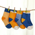 DreamShining Spring Baby Socks Set 4 pair Cotton Stripe Newborn Toddler Socks For 0-3 Years Old Christmas Gift Boy Girl Socks-C-6M-JadeMoghul Inc.