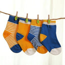 DreamShining Spring Baby Socks Set 4 pair Cotton Stripe Newborn Toddler Socks For 0-3 Years Old Christmas Gift Boy Girl Socks-C-6M-JadeMoghul Inc.