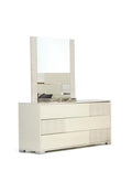 Dressers 3 Drawer Dresser - 30" Beige MDF and Metal Dresser with 3 Drawers HomeRoots