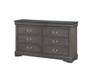 Dressers 6 Drawer Dresser - 15" X 57" X 33" Dark Gray Wood Dresser HomeRoots