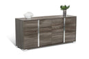 Dressers 6 Drawer Dresser - 20" Grey MDF, Steel, and Veneer Dresser HomeRoots