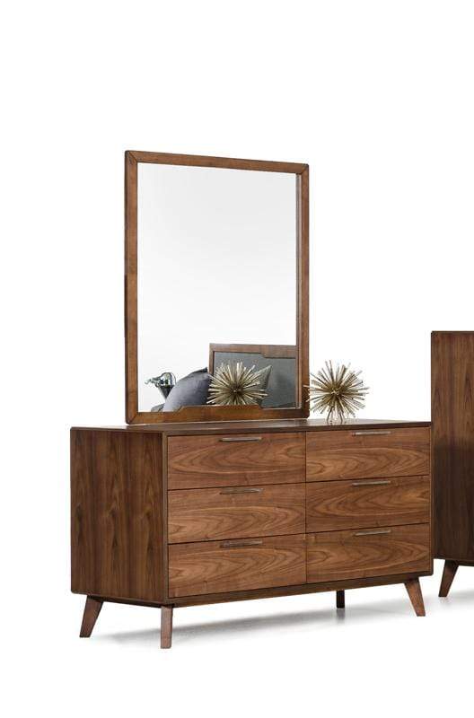 Dressers 6 Drawer Dresser - 30" Walnut Veneer, MDF, and Wood Dresser HomeRoots