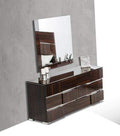 Dressers 6 Drawer Dresser - 32" Ebony Lacquer Veneer, MDF, and Steel Dresser HomeRoots