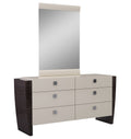 Dressers 6 Drawer Dresser - 34" Refined Beige High Gloss Dresser HomeRoots