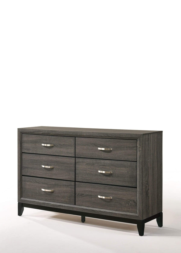 Dressers 6 Drawer Dresser - 58" X 16" X 37" Weathered Gray Dresser HomeRoots