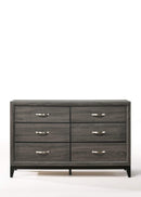 Dressers 6 Drawer Dresser - 58" X 16" X 37" Weathered Gray Dresser HomeRoots