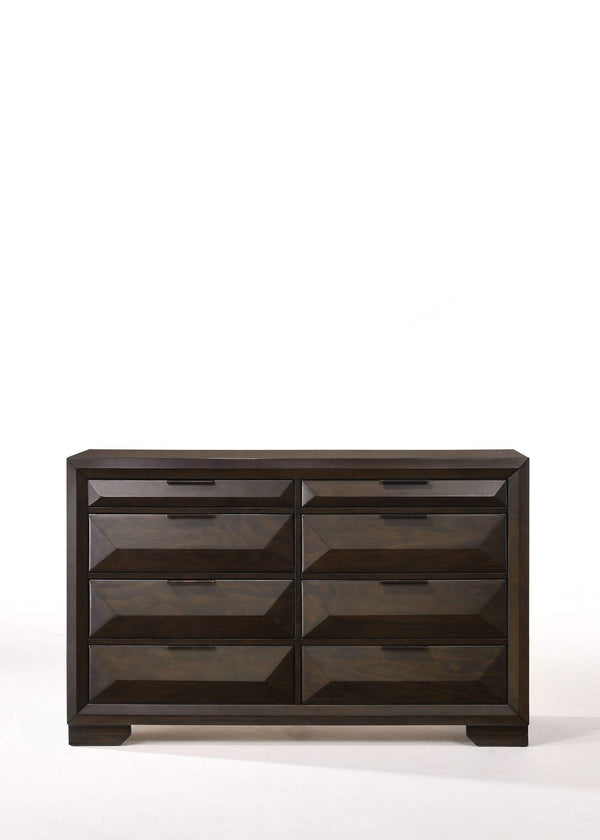 Dressers 6 Drawer Dresser - 59" X 17" X 37" Espresso Rubber Wood Dresser HomeRoots