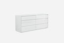 Dressers 6 Drawer Dresser - 70" X 19" X 31" Grey Double Dresser Extension HomeRoots