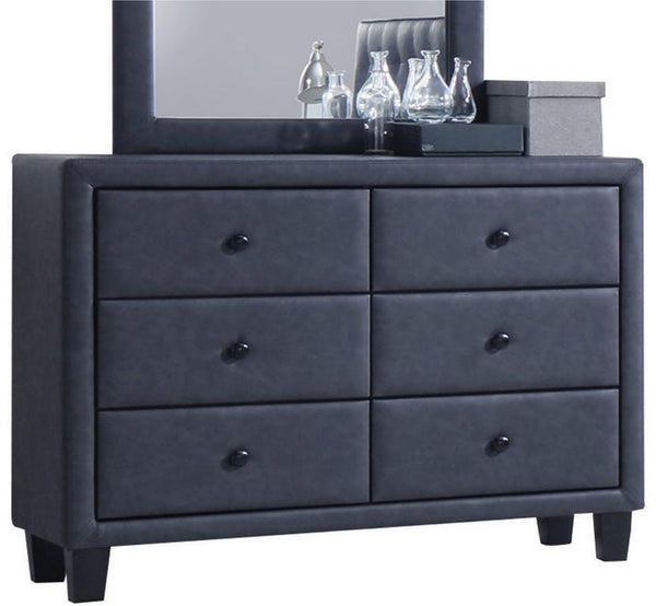 Dressers Bedroom Dresser - 42" x 16" x 31" 2-Tone Gray PU Wood Dresser HomeRoots