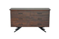 Dressers Black Dresser - 18" X 54" X 32" Brown/Black Wood Metal Bedroom Dresser HomeRoots