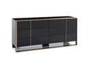 Dressers Black Dresser - 29" Black and Brushed Bronze Dresser HomeRoots