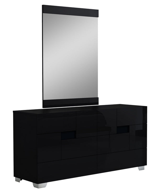 Dressers Black Dresser - 30" Superb Black High Gloss Dresser' HomeRoots