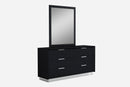 Dressers Black Dresser - 63" X 19" X 32" Black Stainless Steel Double Dresser Extension HomeRoots