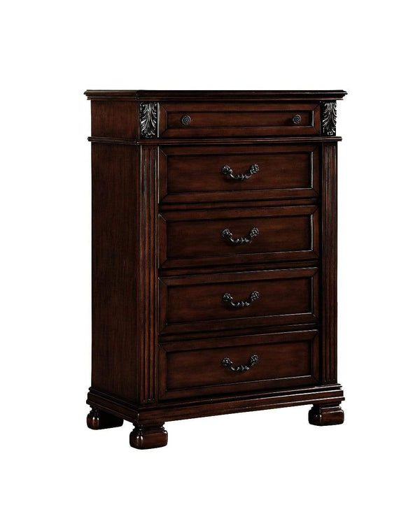 Dressers Chest Dresser - 18" X 36" X 51" Dark Walnut Wood Chest HomeRoots