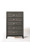 Dressers Chest Dresser - 31" X 16" X 50" Weathered Gray Paper Veneer Chest HomeRoots